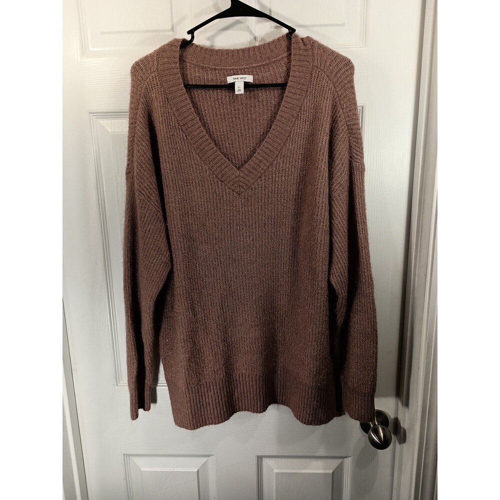 Nine West Sweater Size XL Pink Sparkle